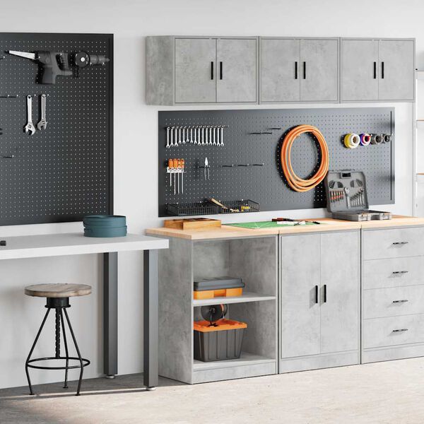 vidaXL Garage Cabinets 2 pcs Concrete Grey Engineered Wood
