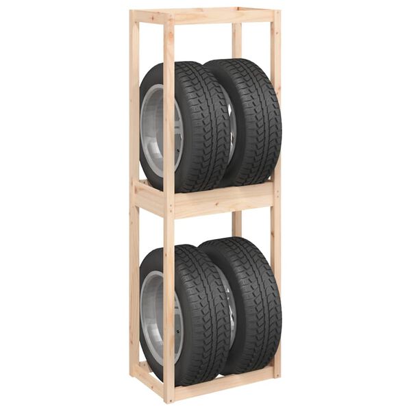 vidaXL Tire Rack 63x40x180 cm Solid Wood Pine