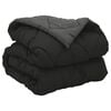 vidaXL Full Year Duvet Black and Anthracite 220 x 140 cm Microfiber