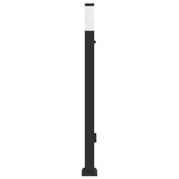 vidaXL Bollard Light with Sensor&Outlet 110 cm Black IP44
