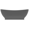 vidaXL Luxury Basin Overflow Oval Matt Dark Grey 58.5x39 cm Ceramic