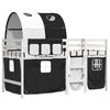 vidaXL Kids' Loft Bed with Tunnel without Mattress White&Black 90x190 cm Single