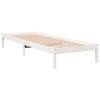 vidaXL Extra Long Bed Frame without Mattress White 90x210 cm Solid Wood Pine