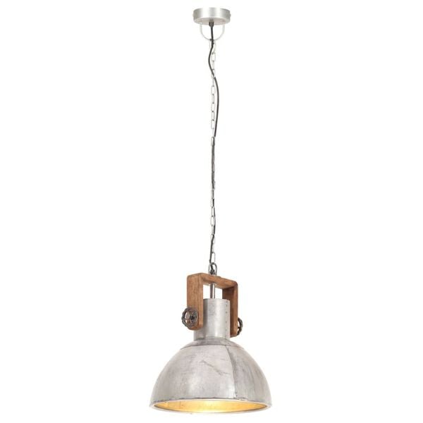 vidaXL Industrial Hanging Lamp 25 W Silver Round 30 cm E27