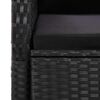 vidaXL 7 Piece Garden Dining Set with Cushions Black Poly Rattan