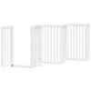 vidaXL Dog Gate with Door Foldable 9 Panels White 450 cm Poplar Wood