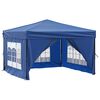 vidaXL Folding Party Tent with Sidewalls Blue 3x3 m