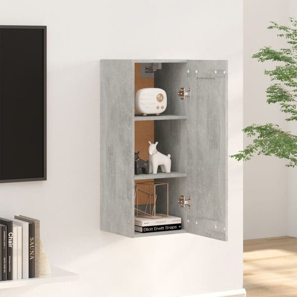 vidaXL Hanging Cabinet Concrete Grey 35x34x90 cm Engineered Wood