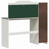vidaXL Desk with Open Storage and Chalkboard ROROS White and Grey