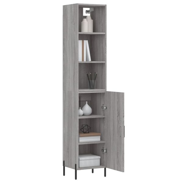 vidaXL Highboard Grey Sonoma 34.5x34x180 cm Engineered Wood