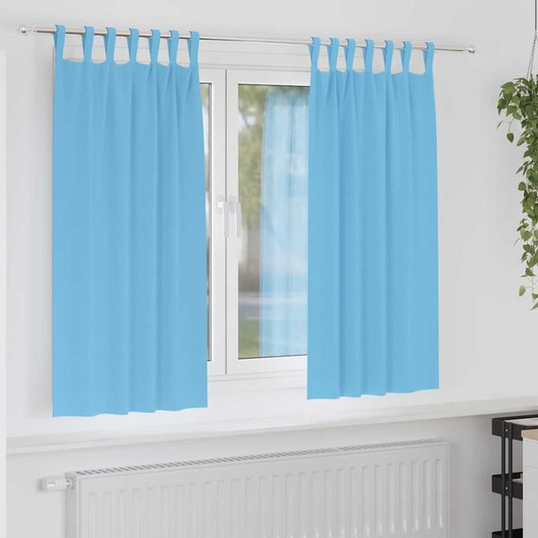 vidaXL Blackout Curtains with Rings 2 pcs Light Blue 175 x 140 cm