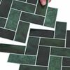 vidaXL Herringbone Tile 10 pcs Dark Green 30 x 30 cm