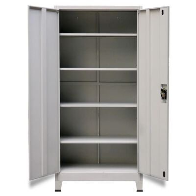 vidaXL Office Cabinet with 2 Doors Steel 90x40x180cm Grey