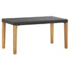 vidaXL Garden Bench 120 cm Black Poly Rattan and Solid Acacia Wood
