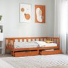 vidaXL Daybed with Headboard 3 pcs Wax Brown Solid Pine Wood