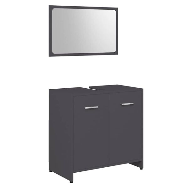 vidaXL Bathroom Furniture Set Grey Engineered Wood