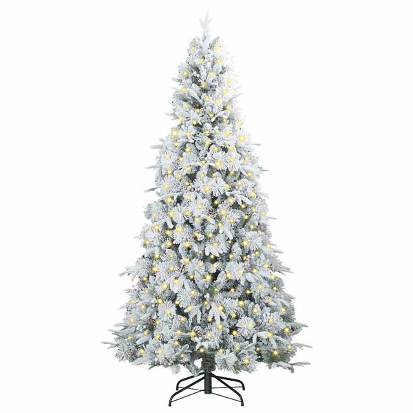 vidaXL Artificial Hinged Christmas Tree White 180 cm PE and PVC