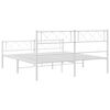vidaXL Metal Bed Frame without Mattress with Footboard White 120x200cm