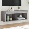 vidaXL TV Cabinet with LED Lights Grey Sonoma 80x30x30 cm