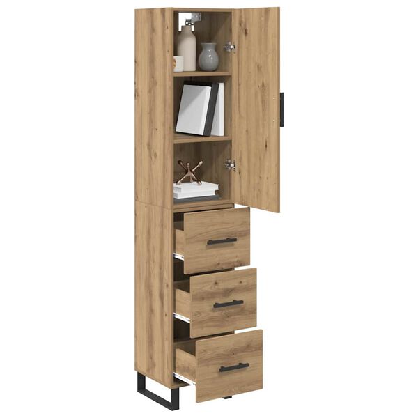 vidaXL Highboard Artisan Oak 34.5 x 34 x 180 cm Engineered Wood