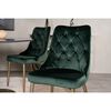 Venture Home Dining Chairs 2 pcs Velvet Deluxe Velvet Forest Green and Brass
