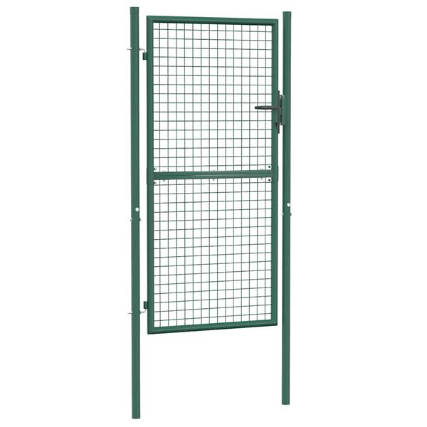 vidaXL Fence Gate Steel 100x175 cm Green