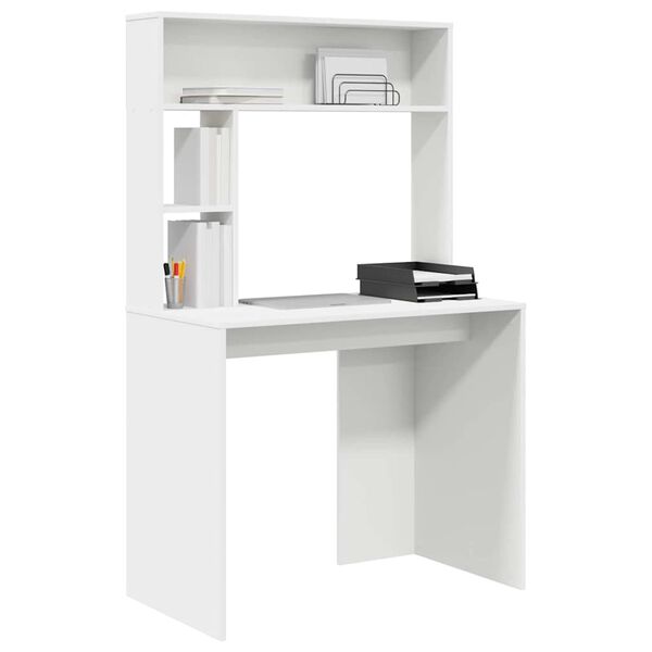 vidaXL Desk with Shelf White 91 x 50 x 149 cm Engineered Wood