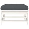 vidaXL Garden Footstool with Cushion White Solid Wood Pine