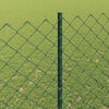 vidaXL Fence with Post Green 1.6 x 25 m Steel and PVC