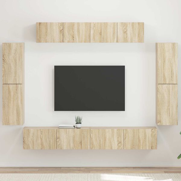 vidaXL TV Cabinet 8 pcs Sonoma Oak