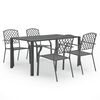 vidaXL 5 Piece Garden Dining Set Steel Black