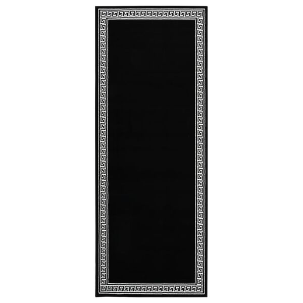 vidaXL Runner Rug BCF Black with Motif 100x300 cm