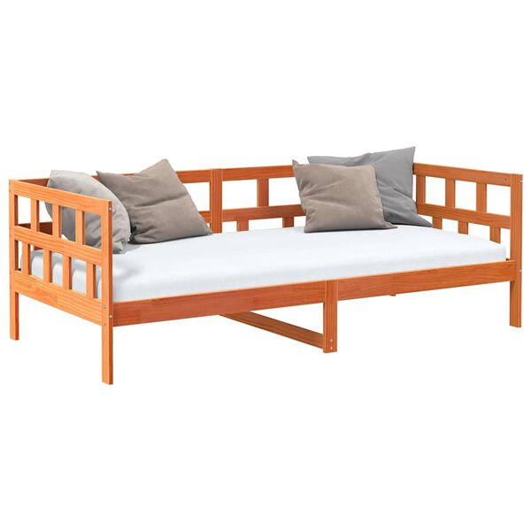 vidaXL Day Bed without Mattress Wax Brown 90x200 cm Solid Wood Pine