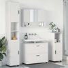 vidaXL Bathroom Furniture Set 4 pcs White Engineered Wood and Metal