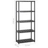 vidaXL Storage Shelf 5-Tier Black 213x38x170 cm Plastic