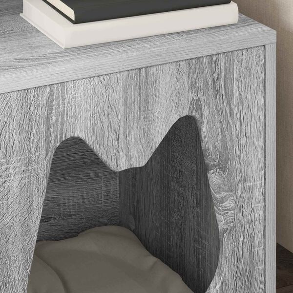 vidaXL Cat House Grey Sonoma 42.5 x 40 x 53.5 cm Engineered Wood