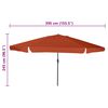 vidaXL Garden Parasol Red and Black 395 x 395 x 245 cm