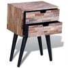 vidaXL Nightstand with 2 Drawers Reclaimed Teak Wood