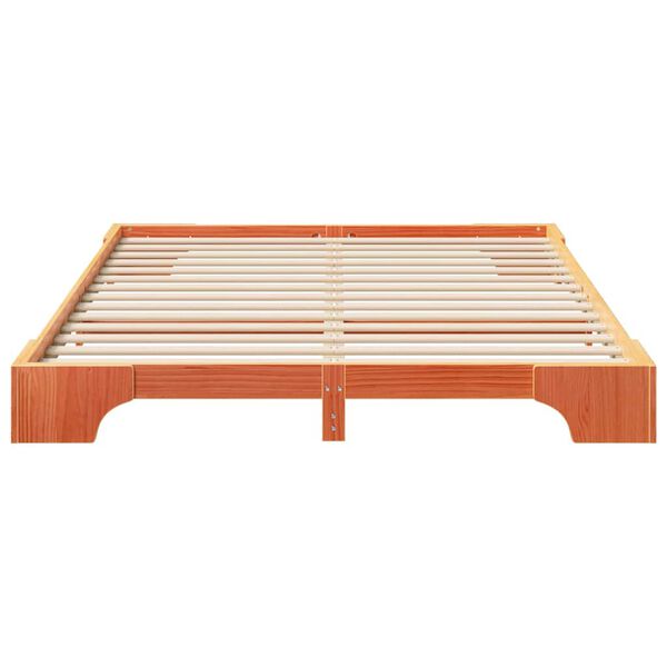 vidaXL Bed Frame Brown 160 x 220 cm Solid Pine Wood