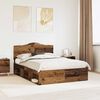 vidaXL Bed Frame with Headboard Old Wood 140 x 200 cm Solid Pine Wood