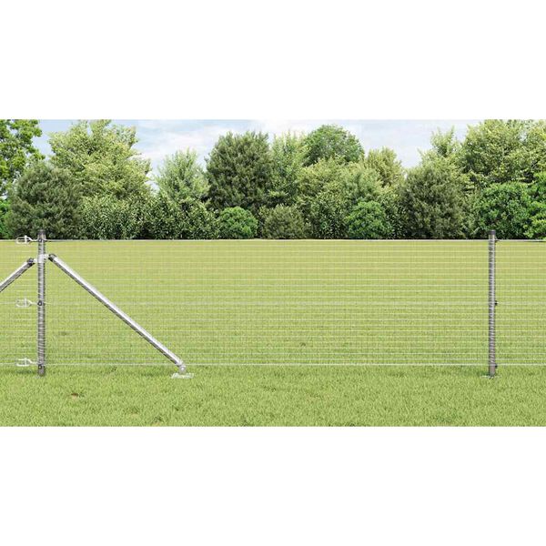 vidaXL Fence Post Silver 100 x 0.6 m (25 x 25 mm mesh) Steel