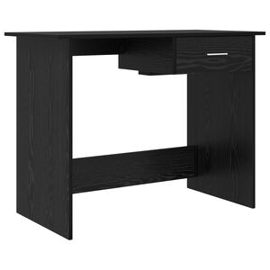 vidaXL Desk with Drawer Black Oak 100 x 50 x 76 cm Engineered Wood