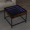 vidaXL Coffee Table with Infinity LED Smoked Oak 50x50x41 cm