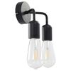 vidaXL Wall Light with Filament Bulbs 2 W Black E27