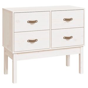 vidaXL Console Cabinet White 90x40x78 cm Solid Wood Pine