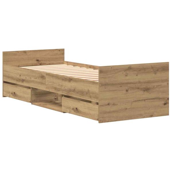 vidaXL Bed Frame Artisan Oak 193 x 78 x 50 cm Engineered Wood