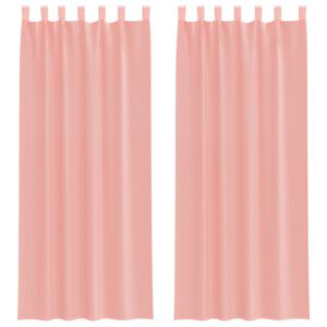 vidaXL Voile Curtains with Rod Pockets 2 pcs Pink