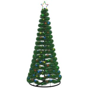 vidaXL LED Tinsel Christmas Tree with Base EKENAS 180 cm 220 LEDs