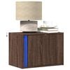 vidaXL Wall-mounted Bedside Cabinet with LED Lights Brown Oak
