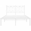 vidaXL Metal Bed Frame without Mattress with Headboard White 120x190cm